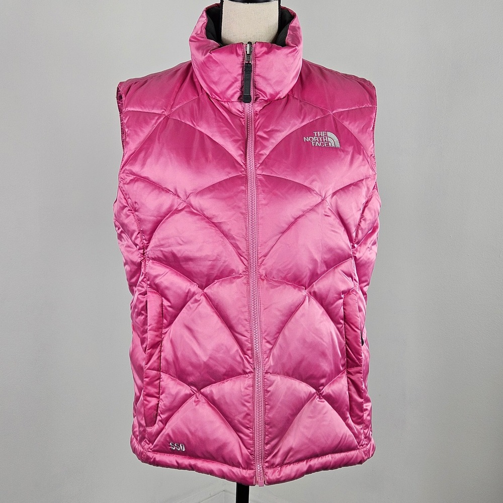 The North Face Aconcagua Down Vest Womens L Pink 550 Fill Puffer Fall 2009 FLAW
